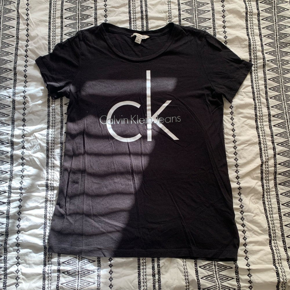 {3/$15} Calvin Klein | Black & White Logo Tee Size Small